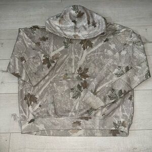 Abercrombie & Fitch Leaf Print Hoodie - Gray and Brown